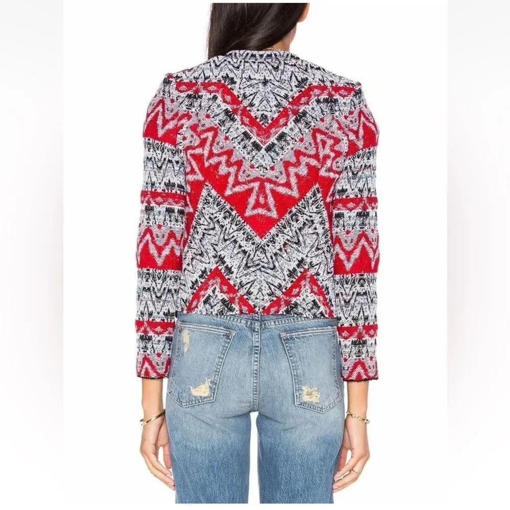 IRO Women's Red and Black Patterned Jacket, S - Picture 5 of 7